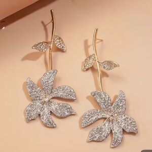 Elegant Gold and Silver Leaf Earrings